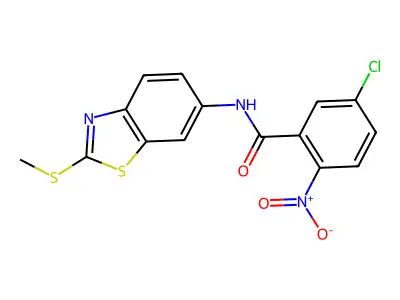 5-chloro-N-(2-(methylthio)benzo[d]thiazol-6-yl)-2-nitrobenzamide structure