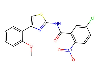 5-chloro-N-[4-(2-methoxyphenyl)-1,3-thiazol-2-yl]-2-nitrobenzamide structure