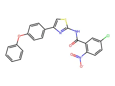 5-chloro-2-nitro-N-[4-(4-phenoxyphenyl)-1,3-thiazol-2-yl]benzamide structure