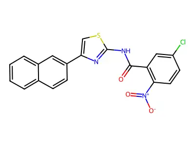 5-chloro-N-(4-(naphthalen-2-yl)thiazol-2-yl)-2-nitrobenzamide structure