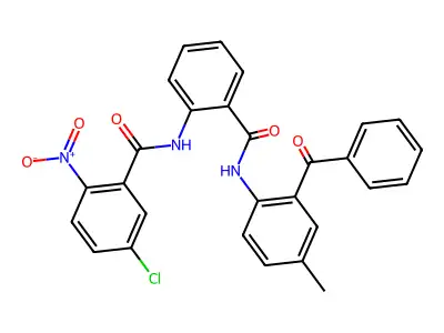 N-{2-[(2-Benzoyl-4-methylphenyl)carbamoyl]phenyl}-5-chloro-2-nitrobenzamide structure