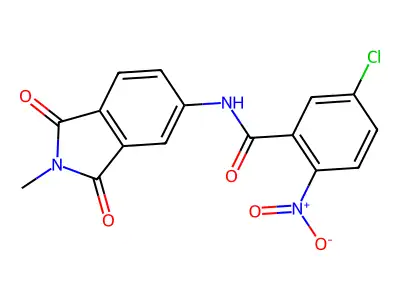 5-chloro-N-(2-methyl-1,3-dioxoisoindol-5-yl)-2-nitrobenzamide structure