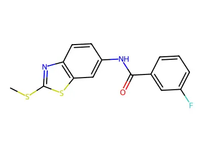 3-fluoro-N-(2-(methylthio)benzo[d]thiazol-6-yl)benzamide structure