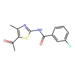 N-(5-acetyl-4-methyl-1,3-thiazol-2-yl)-3-fluorobenzamide structure