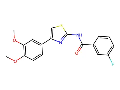 N-[4-(3,4-dimethoxyphenyl)-1,3-thiazol-2-yl]-3-fluorobenzamide structure