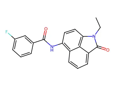 N-(1-ethyl-2-oxo-1,2-dihydrobenzo[cd]indol-6-yl)-3-fluorobenzamide structure