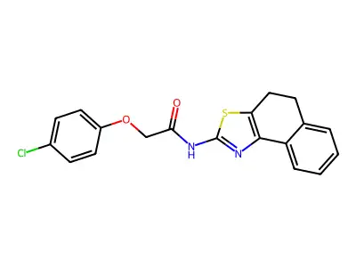 2-(4-chlorophenoxy)-N-(4,5-dihydrobenzo[e][1,3]benzothiazol-2-yl)acetamide structure