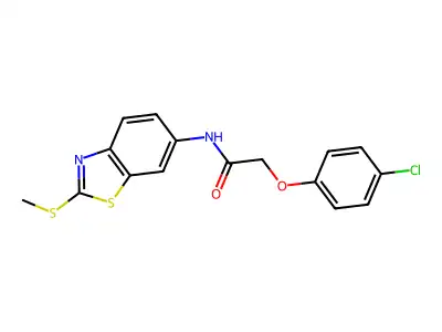 2-(4-chlorophenoxy)-N-(2-(methylthio)benzo[d]thiazol-6-yl)acetamide structure