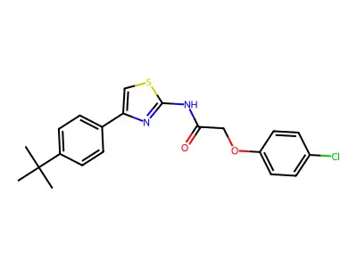 N-[4-(4-tert-butylphenyl)-1,3-thiazol-2-yl]-2-(4-chlorophenoxy)acetamide structure