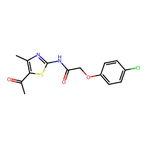 N-(5-acetyl-4-methyl-1,3-thiazol-2-yl)-2-(4-chlorophenoxy)acetamide structure