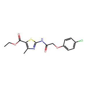 Ethyl 2-{[(4-chlorophenoxy)acetyl]amino}-4-methyl-1,3-thiazole-5-carboxylate structure