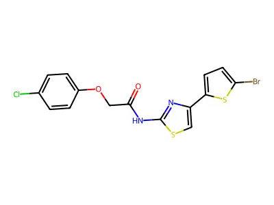 N-[4-(5-bromothiophen-2-yl)-1,3-thiazol-2-yl]-2-(4-chlorophenoxy)acetamide structure