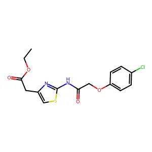Ethyl 2-(2-(2-(4-chlorophenoxy)acetamido)thiazol-4-yl)acetate structure