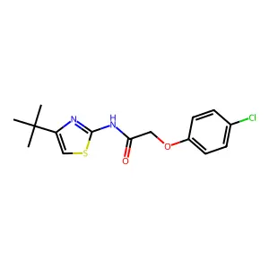 N-(4-tert-butyl-1,3-thiazol-2-yl)-2-(4-chlorophenoxy)acetamide structure