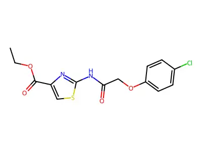 Ethyl 2-(2-(4-chlorophenoxy)acetamido)thiazole-4-carboxylate structure