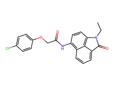 2-(4-chlorophenoxy)-N-(1-ethyl-2-oxo-1,2-dihydrobenzo[cd]indol-6-yl)acetamide structure