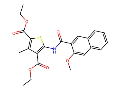 2,4-DIETHYL 5-(3-METHOXYNAPHTHALENE-2-AMIDO)-3-METHYLTHIOPHENE-2,4-DICARBOXYLATE structure