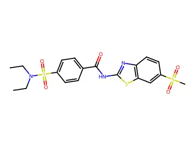 4-(N,N-diethylsulfamoyl)-N-(6-(methylsulfonyl)benzo[d]thiazol-2-yl)benzamide structure