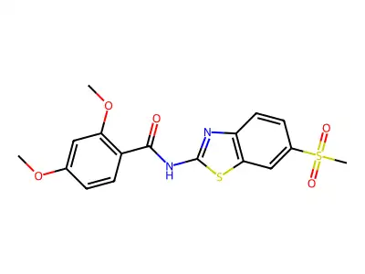 2,4-dimethoxy-N-(6-(methylsulfonyl)benzo[d]thiazol-2-yl)benzamide structure