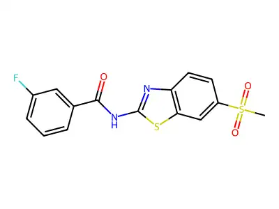 3-fluoro-N-(6-(methylsulfonyl)benzo[d]thiazol-2-yl)benzamide structure