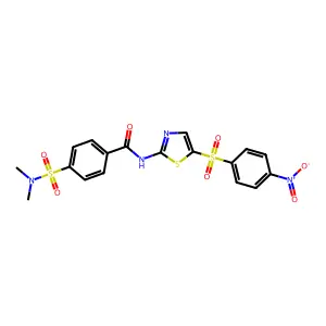4-(N,N-dimethylsulfamoyl)-N-(5-((4-nitrophenyl)sulfonyl)thiazol-2-yl)benzamide structure