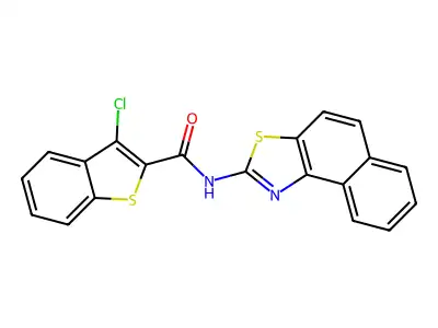 3-chloro-N-(naphtho[1,2-d]thiazol-2-yl)benzo[b]thiophene-2-carboxamide structure