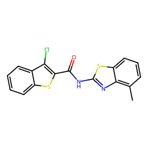 3-chloro-N-(4-methyl-1,3-benzothiazol-2-yl)-1-benzothiophene-2-carboxamide structure