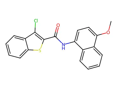 3-chloro-N-(4-methoxynaphthalen-1-yl)-1-benzothiophene-2-carboxamide structure
