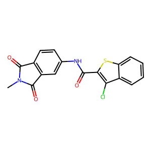 3-chloro-N-(2-methyl-1,3-dioxo-2,3-dihydro-1H-isoindol-5-yl)-1-benzothiophene-2-carboxamide structure