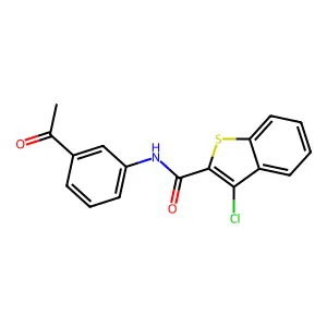 N-(3-acetylphenyl)-3-chloro-1-benzothiophene-2-carboxamide structure