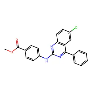 Methyl 4-[(6-chloro-4-phenylquinazolin-2-yl)amino]benzoate structure