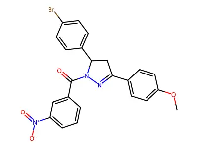5-(4-bromophenyl)-3-(4-methoxyphenyl)-1-(3-nitrobenzoyl)-4,5-dihydro-1H-pyrazole structure