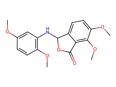 3-(2,5-dimethoxyanilino)-6,7-dimethoxy-3H-2-benzofuran-1-one structure