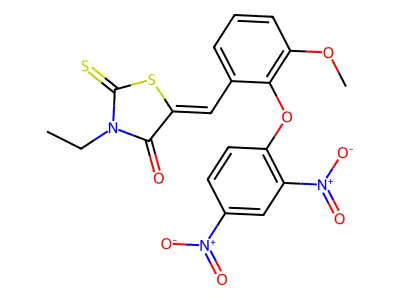 5-[[2-(2,4-Dinitrophenoxy)-3-methoxyphenyl]methylene]-3-ethyl-2-thioxo-4-thiazolidinone structure