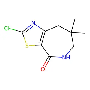 2-Chloro-5,6,7,8-tetrahydro-7,7-dimethyl-4H-thiazolo[5,4-c]azepin-4-one structure