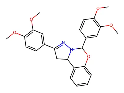 2,5-Bis(3,4-dimethoxyphenyl)-1,10b-dihydropyrazolo[1,5-c][1,3]benzoxazine structure