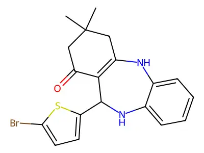 11-(5-BROMO-2-THIENYL)-3,3-DIMETHYL-2,3,4,5,10,11-HEXAHYDRO-1H-DIBENZO[B,E][1,4]DIAZEPIN-1-ONE structure