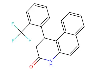 1-[2-(trifluoromethyl)phenyl]-1,4-dihydrobenzo[f]quinolin-3(2H)-one structure