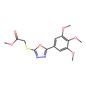 Methyl {[5-(3,4,5-trimethoxyphenyl)-1,3,4-oxadiazol-2-yl]sulfanyl}acetate structure