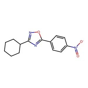 3-cyclohexyl-5-(4-nitrophenyl)-1,2,4-oxadiazole structure