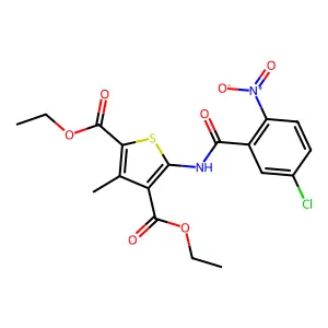 Diethyl 5-[(5-chloro-2-nitrobenzoyl)amino]-3-methylthiophene-2,4-dicarboxylate structure