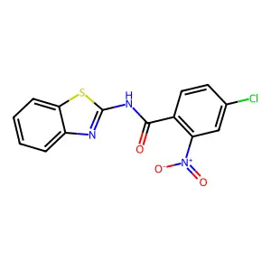 N-(1,3-benzothiazol-2-yl)-4-chloro-2-nitrobenzamide structure