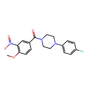[4-(4-Fluorophenyl)piperazin-1-yl]-(4-methoxy-3-nitrophenyl)methanone structure