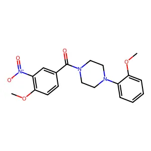 (4-Methoxy-3-nitrophenyl)-[4-(2-methoxyphenyl)piperazin-1-yl]methanone structure