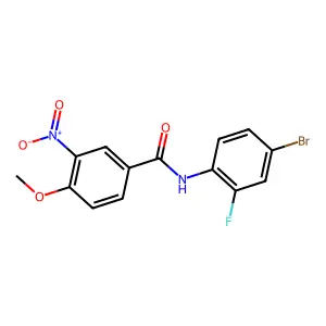 N-(4-bromo-2-fluorophenyl)-4-methoxy-3-nitrobenzamide structure