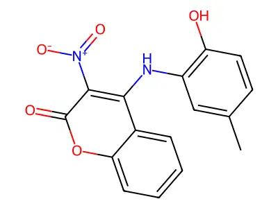 4-(2-Hydroxy-5-methylanilino)-3-nitrochromen-2-one structure