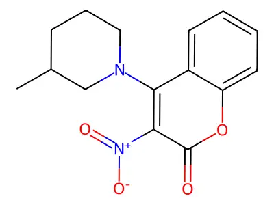 4-(3-methylpiperidin-1-yl)-3-nitro-2H-chromen-2-one structure