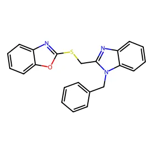 2-{[1-Benzylbenzimidazol-2-yl]methylthio}benzoxazole structure