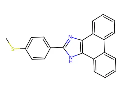 2-(4-methylsulfanylphenyl)-1H-phenanthro[9,10-d]imidazole structure