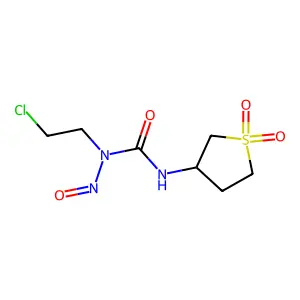 Urea, 1-(2-chloroethyl)-1-nitroso-3-(tetrahydro-3-thienyl)-, S,S-dioxide structure